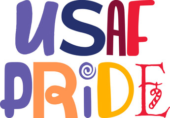 Usaf Pride Calligraphy Illustration for Social Media Post, Banner, Postcard , Packaging