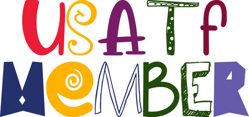 Usatf Member Typography Illustration for Gift Card, Brochure, Poster, Presentation 