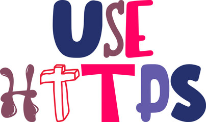 Use Https Typography Illustration for Social Media Post, Gift Card, Packaging, Newsletter