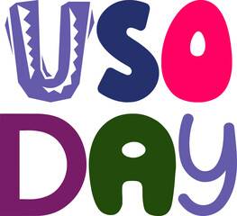 Uso Day Calligraphy Illustration for Mug Design, Bookmark , Gift Card, Flyer