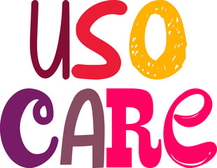 Uso Care Typography Illustration for Stationery, Icon, Brochure, Flyer