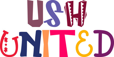 Ush United Calligraphy Illustration for Stationery, Motion Graphics, Infographic, Newsletter