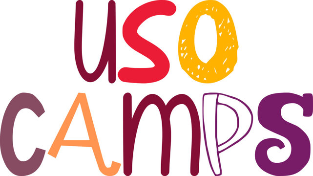 Uso Camps Hand Lettering Illustration for Infographic, Stationery, Gift Card, Packaging