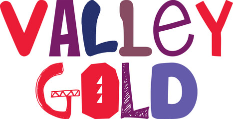 Valley Gold Hand Lettering Illustration for Brochure, Stationery, Gift Card, Poster