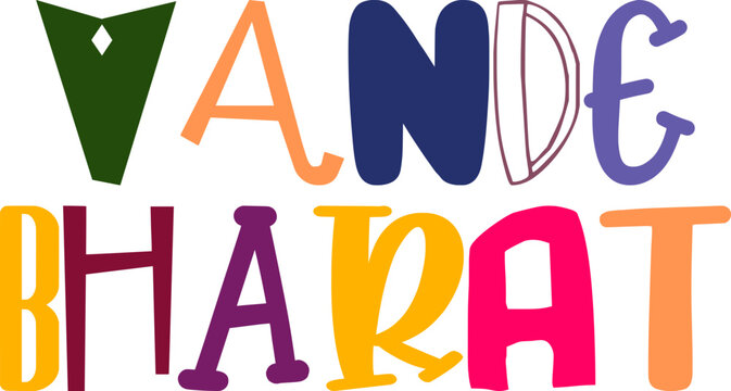 Vande Bharat Calligraphy Illustration for Packaging, Presentation , T-Shirt Design, Stationery