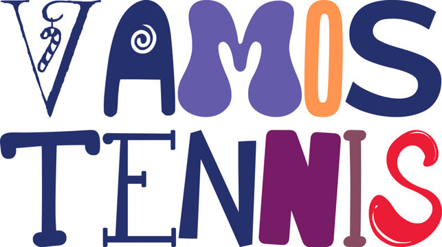 Vamos Tennis Calligraphy Illustration for Banner, Motion Graphics, Infographic, Gift Card