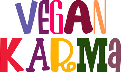 Vegan Karma Typography Illustration for Poster, Mug Design, Newsletter, Brochure