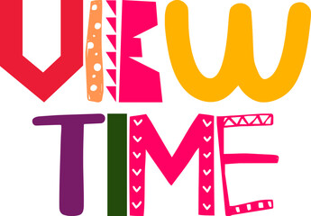 View Time Typography Illustration for Poster, Flyer, Infographic, Packaging