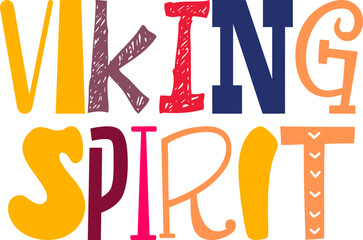Viking Spirit Hand Lettering Illustration for Motion Graphics, Bookmark , Flyer, Packaging