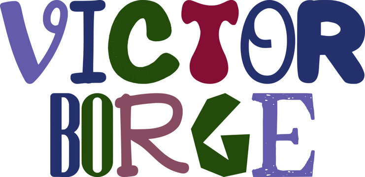 Victor Borge Calligraphy Illustration for Logo, Icon, Packaging, Sticker 