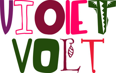 Violet Volt Typography Illustration for Motion Graphics, Packaging, Magazine, Poster