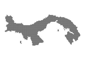 An abstract representation of Panama,Panama map made using a mosaic of black dots. Illlustration suitable for digital editing and large size prints. 