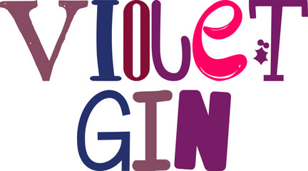 Violet Gin Hand Lettering Illustration for Logo, Motion Graphics, Social Media Post, Mug Design