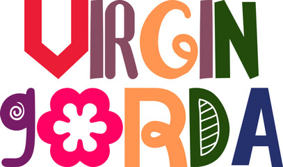 Virgin Gorda Calligraphy Illustration for Sticker , Stationery, Social Media Post, Packaging