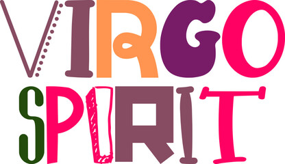 Virgo Spirit Typography Illustration for Packaging, Magazine, Icon, Presentation 
