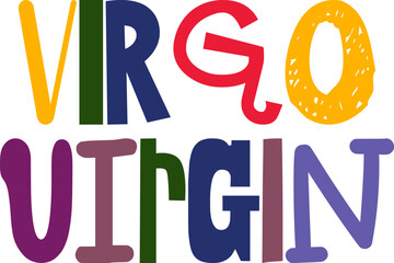 Virgo Virgin Calligraphy Illustration for Packaging, Icon, Gift Card, Sticker 