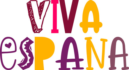 Viva Espana Calligraphy Illustration for Presentation , Packaging, Decal, Newsletter