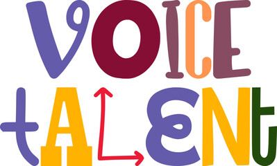 Voice Talent Typography Illustration for Presentation , Brochure, Label, Infographic