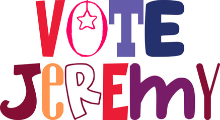 Vote Jeremy Calligraphy Illustration for Newsletter, Presentation , Mug Design, Book Cover © Binodini