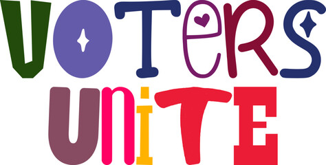 Voters Unite Typography Illustration for Motion Graphics, Bookmark , Icon, Newsletter