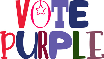 Vote Purple Hand Lettering Illustration for T-Shirt Design, Book Cover, Magazine, Newsletter