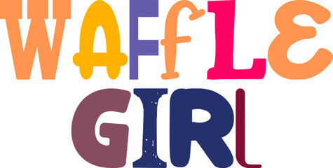 Waffle Girl Calligraphy Illustration for Label, Logo, Social Media Post, Presentation 