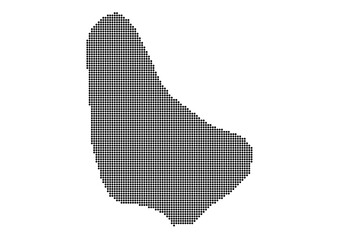 An abstract representation of Barbados,Barbados map made using a mosaic of black dots. Illlustration suitable for digital editing and large size prints. 