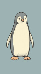 Vintage Penguin Drawing Vector, Editable in Illustrator