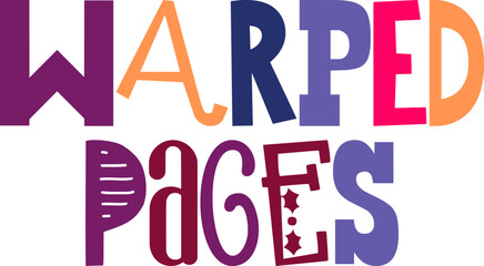 Warped Pages Typography Illustration for Newsletter, Sticker , Mug Design, Bookmark 