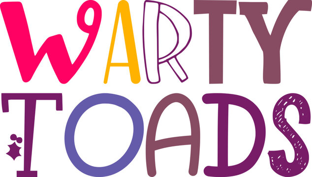Warty Toads Calligraphy Illustration for Mug Design, Motion Graphics, Banner, Bookmark 