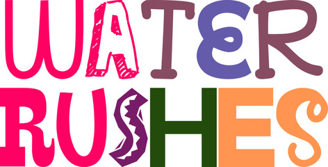 Water Rushes Calligraphy Illustration for Book Cover, T-Shirt Design, Social Media Post, Decal