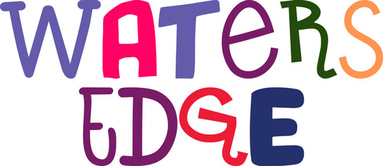 Waters Edge Calligraphy Illustration for Presentation , Stationery, Banner, Flyer