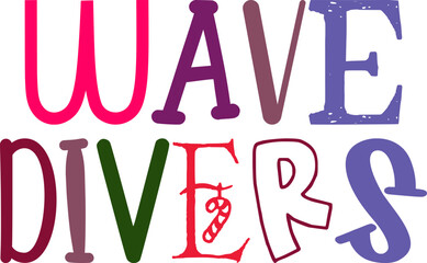 Wave Divers Calligraphy Illustration for Poster, Social Media Post, Book Cover, Brochure