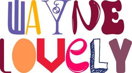 Wayne Lovely Hand Lettering Illustration for Icon, Logo, Bookmark , Newsletter