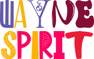 Wayne Spirit Calligraphy Illustration for Label, Social Media Post, Postcard , Motion Graphics
