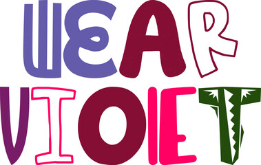 Wear Violet Calligraphy Illustration for Banner, Logo, Book Cover, Sticker 