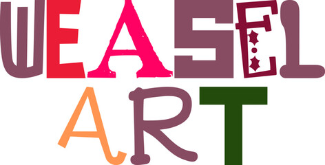 Weasel Art Hand Lettering Illustration for Logo, Brochure, Icon, Decal