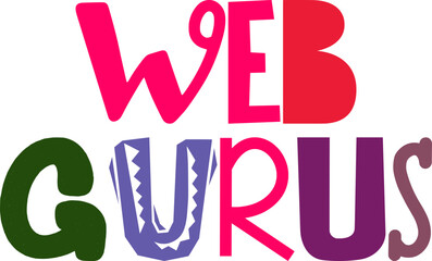 Web Gurus Typography Illustration for Book Cover, Flyer, Brochure, T-Shirt Design