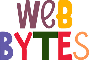 Web Bytes Typography Illustration for Magazine, Newsletter, Decal, Presentation 
