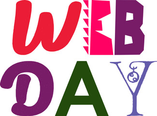 Web Day Calligraphy Illustration for Bookmark , Flyer, Postcard , Poster