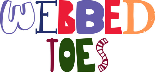 Webbed Toes Typography Illustration for Stationery, Brochure, Infographic, Icon