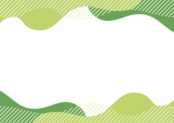 Obraz premium ウェーブ フレーム 抽象的 ストライプ 黄緑 緑