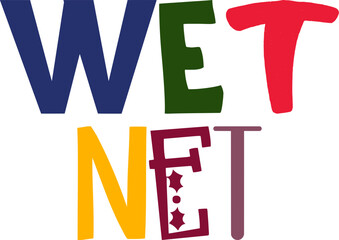 Wet Net Calligraphy Illustration for Icon, Social Media Post, Book Cover, Stationery