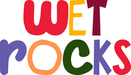Wet Rocks Typography Illustration for Icon, Logo, Stationery, Infographic