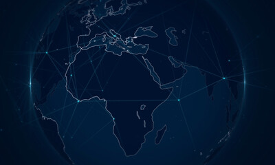4K Earth sphere network connection technology background