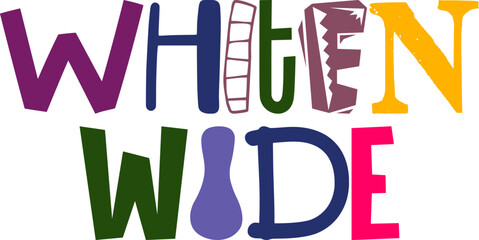 Whiten Wide Typography Illustration for Postcard , Logo, Social Media Post, Brochure