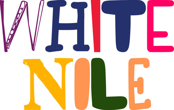 White Nile Typography Illustration for Poster, Infographic, Label, Sticker 