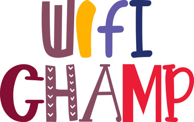 Wifi Champ Calligraphy Illustration for Icon, Presentation , Magazine, Packaging