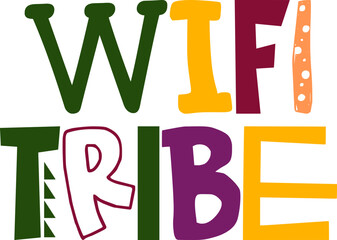 Wifi Tribe Calligraphy Illustration for Banner, Icon, Sticker , Flyer