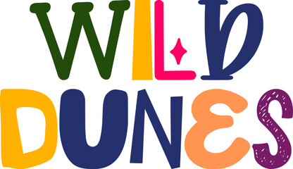 Wild Dunes Calligraphy Illustration for Flyer, Magazine, Decal, Logo